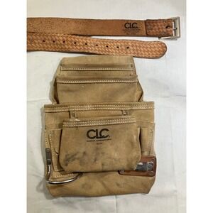 CLC Custom LeatherCraft 1923X Suede Tool Pouch and E450 Basketweave Leather Belt